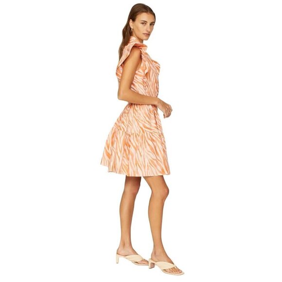 Derek Lam Collective Zebra Cutout Mini Dress in Orange 44 Womens - Picture 3 of 13